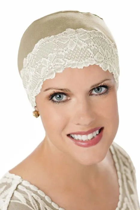 Bamboo Sleeping Cap with Lace - Large